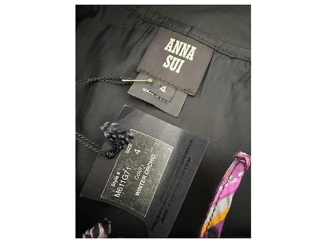 Anna Sui Mini abito floreale viola Nero Rosa D'oro Grigio Porpora - vista 11
