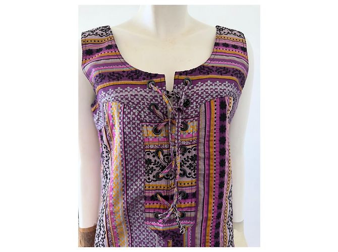 Anna Sui Mini abito floreale viola Nero Rosa D'oro Grigio Porpora - vista 4