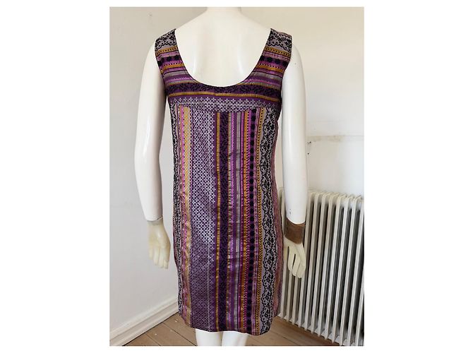 Anna Sui Mini abito floreale viola Nero Rosa D'oro Grigio Porpora - vista 5
