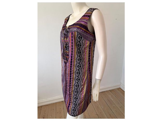 Anna Sui Mini abito floreale viola Nero Rosa D'oro Grigio Porpora - vista 6