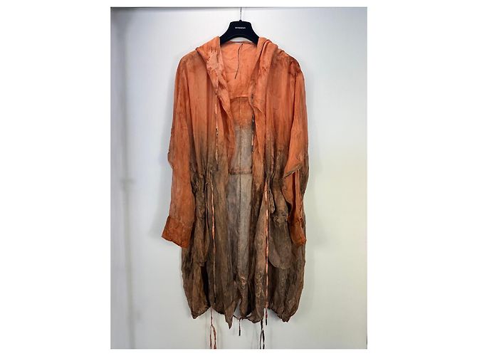 Autre Marque Masnada Chaqueta con capucha de seda Castaño Naranja - vista 4