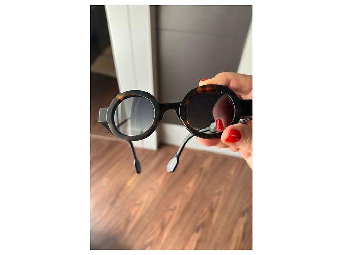 Autre Marque Anne & Valentin runde Sonnenbrille Schildpatt Braun - Ansicht 10