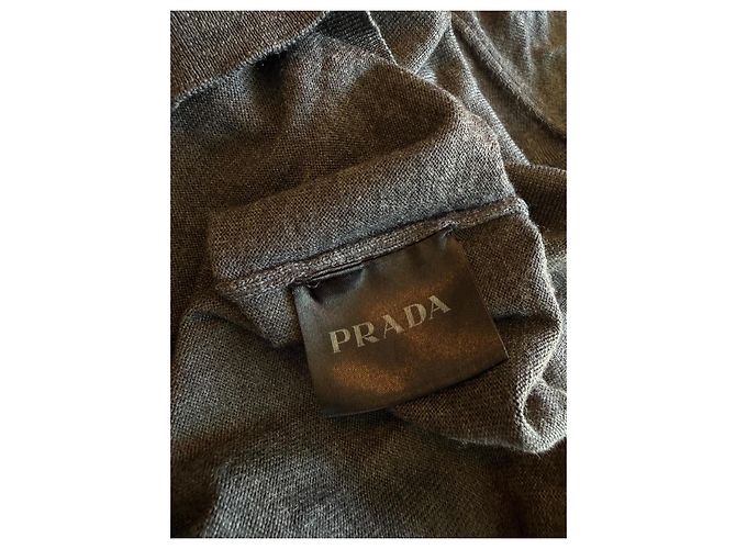 Pull à col en V Prada Gris - vue 3