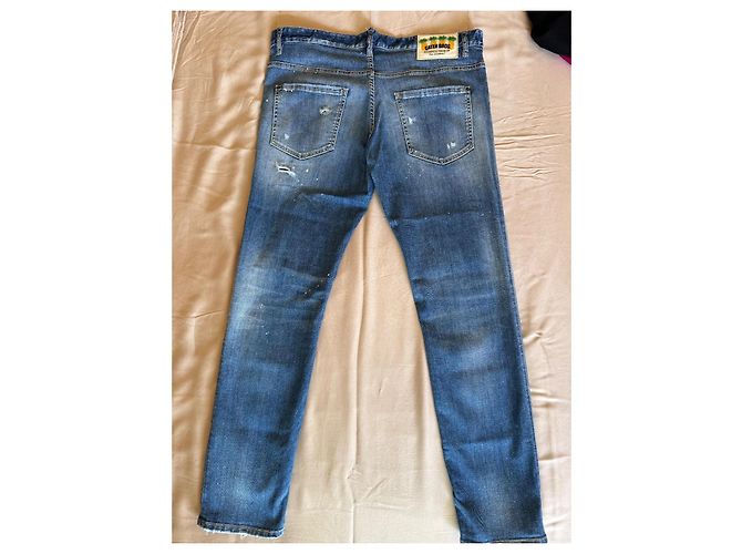 Jeans Skater Dsquared2 in denim blu - vista 2