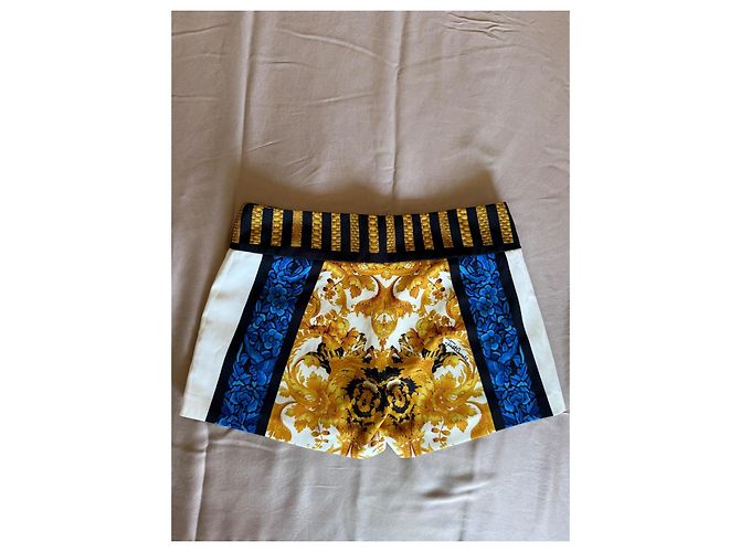 Pantaloncini stampati Just Cavalli Nero Bianco Blu Multicolore D'oro - vista 2