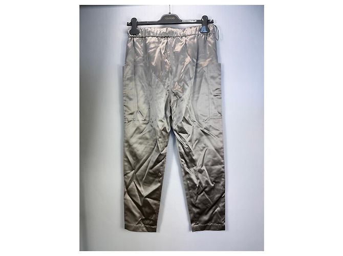 Pantalones cargo de mezcla de seda Brunello Cucinelli Beige - vista 3