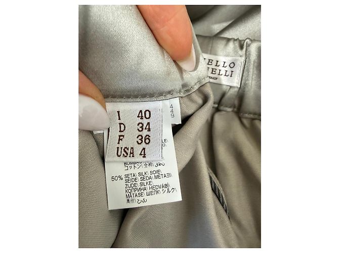 Pantalones cargo de mezcla de seda Brunello Cucinelli Beige - vista 4