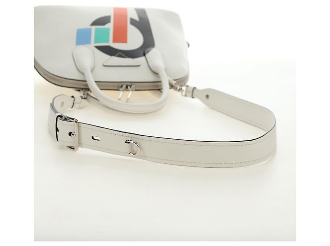 Borsa PRADA in pelle 2way Bianco Argento Auth 190398SAM - vista 7