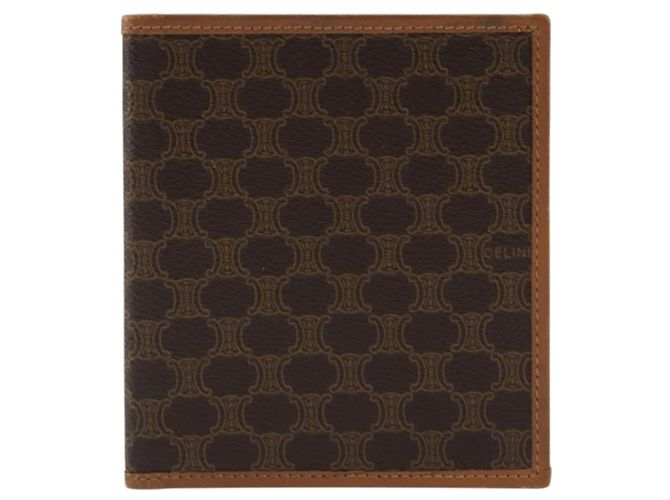 Céline Portafoglio Compatto CELINE Macadam Canvas PVC Pelle Marrone Auth 189986A - Ansicht 13