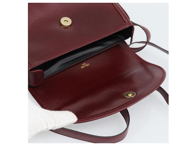 Céline Borsa a Spalla CELINE in Pelle Bordeaux Oro Autentica ar13983 D'oro Bordò - vista 18