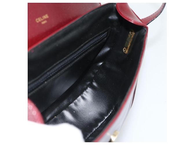 Céline Borsa a Spalla CELINE in Pelle Bordeaux Oro Autentica ar13983 D'oro Bordò - vista 19