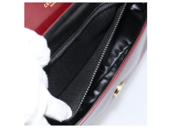 Céline Borsa a Spalla CELINE in Pelle Bordeaux Oro Autentica ar13983 D'oro Bordò - vista 22
