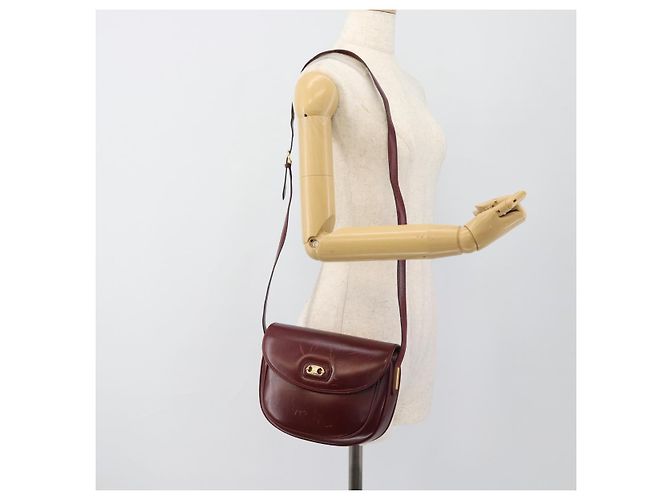 Céline Borsa a Spalla CELINE in Pelle Bordeaux Oro Autentica ar13983 D'oro Bordò - vista 24