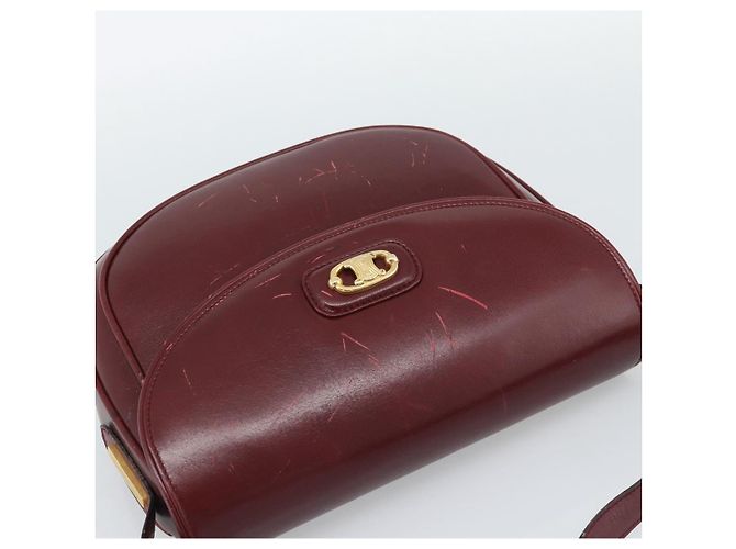 Céline Borsa a Spalla CELINE in Pelle Bordeaux Oro Autentica ar13983 D'oro Bordò - vista 6