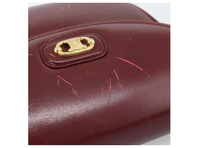 Céline Borsa a Spalla CELINE in Pelle Bordeaux Oro Autentica ar13983 D'oro Bordò - vista 7