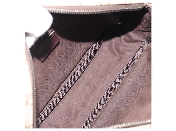 Borsa a tracolla GUCCI GG Supreme in PVC e pelle Beige Argento 114291 Auth ka5174 - vista 11