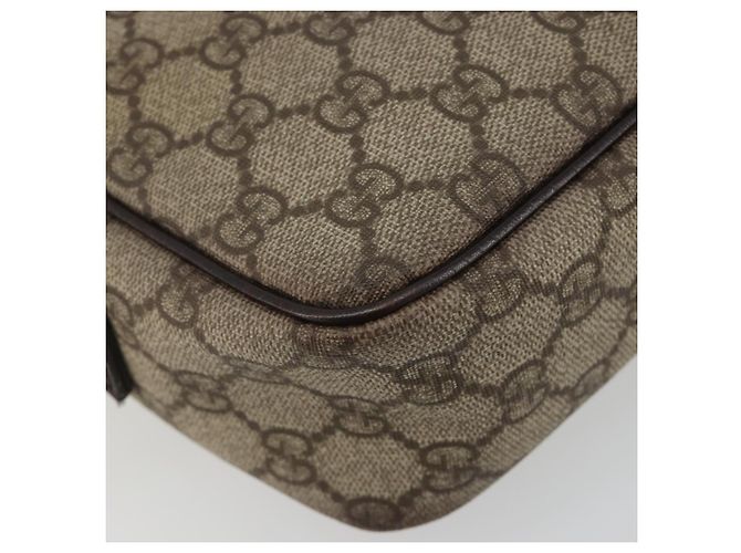 Borsa a tracolla GUCCI GG Supreme in PVC e pelle Beige Argento 114291 Auth ka5174 - vista 16
