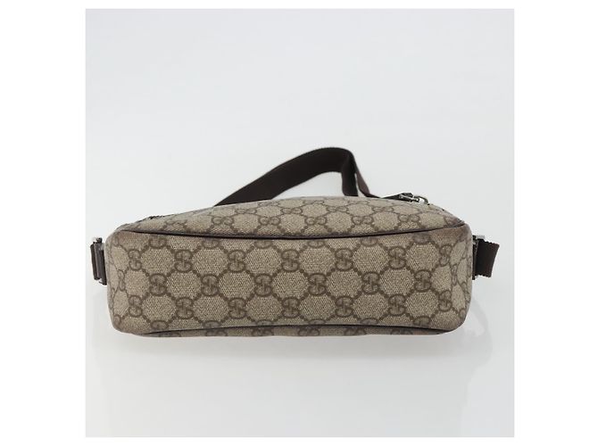 Borsa a tracolla GUCCI GG Supreme in PVC e pelle Beige Argento 114291 Auth ka5174 - vista 5