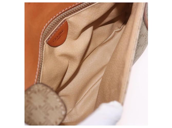Céline Borsa a Spalla CELINE Macadam Canvas PVC Beige Oro Auth 190500 D'oro - vista 10