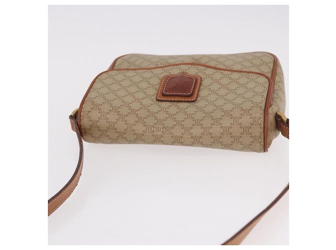 Céline Borsa a Spalla CELINE Macadam Canvas PVC Beige Oro Auth 190500 D'oro - vista 14