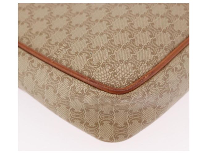 Céline Borsa a Spalla CELINE Macadam Canvas PVC Beige Oro Auth 190500 D'oro - vista 18