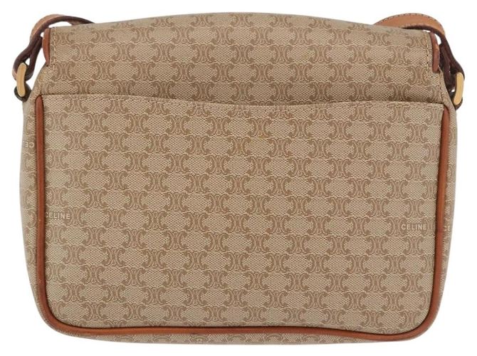 Céline Borsa a Spalla CELINE Macadam Canvas PVC Beige Oro Auth 190500 D'oro - vista 2