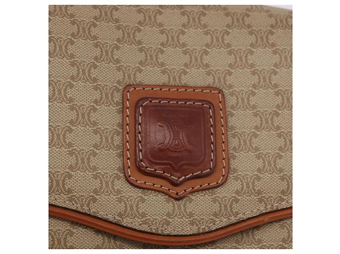 Céline Borsa a Spalla CELINE Macadam Canvas PVC Beige Oro Auth 190500 D'oro - vista 20