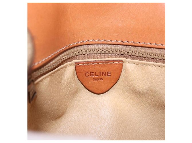 Céline Borsa a Spalla CELINE Macadam Canvas PVC Beige Oro Auth 190500 D'oro - vista 21