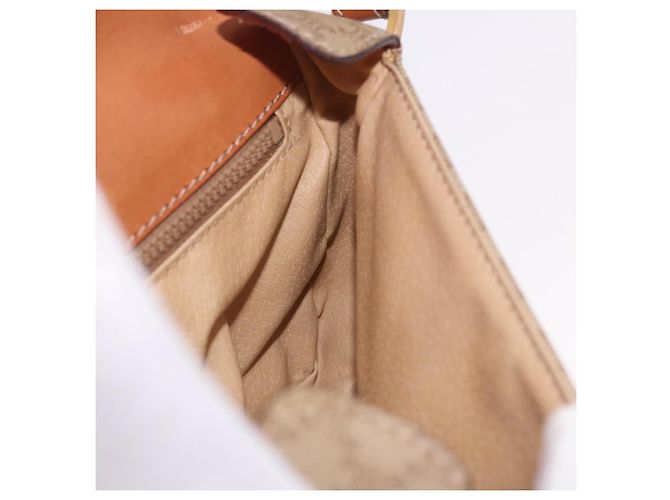Céline Borsa a Spalla CELINE Macadam Canvas PVC Beige Oro Auth 190500 D'oro - vista 22