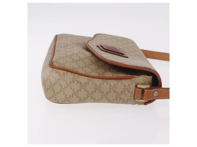 Céline Borsa a Spalla CELINE Macadam Canvas PVC Beige Oro Auth 190500 D'oro - vista 4