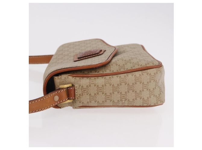 Céline Borsa a Spalla CELINE Macadam Canvas PVC Beige Oro Auth 190500 D'oro - vista 5