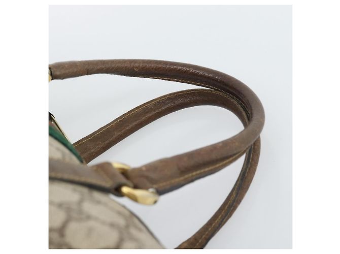 Borsa Boston GUCCI GG Supreme Web Sherry Line in PVC Beige Oro Auth 189420 D'oro - vista 8