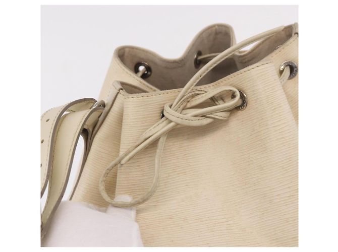 Borsa a Spalla LOUIS VUITTON Epi Petit Noe Bianco Yvoire M4084J LV Auth 191694 - vista 18