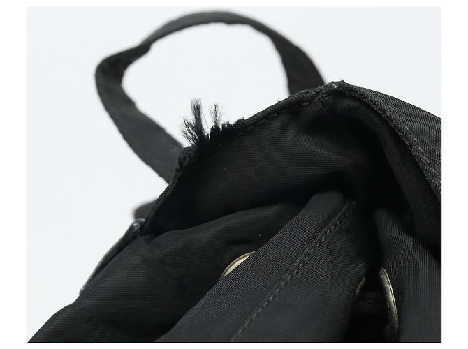 Zaino PRADA Nylon Nero Argento Auth 188430 - vista 10