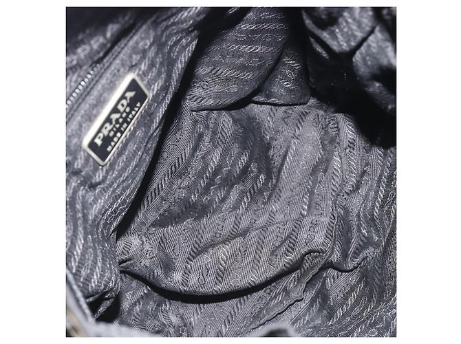 Zaino PRADA Nylon Nero Argento Auth 188430 - vista 11