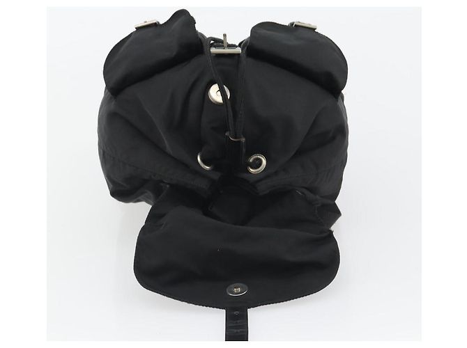 Zaino PRADA Nylon Nero Argento Auth 188430 - vista 21