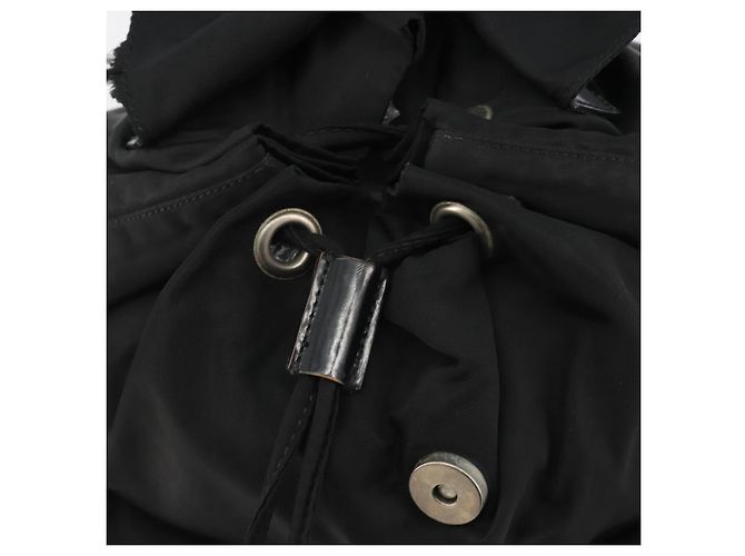Zaino PRADA Nylon Nero Argento Auth 188430 - vista 22