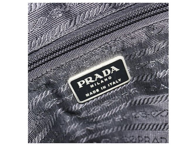 Zaino PRADA Nylon Nero Argento Auth 188430 - vista 23