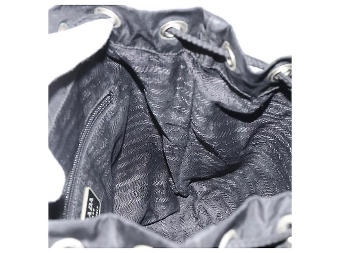 Zaino PRADA Nylon Nero Argento Auth 188430 - vista 24