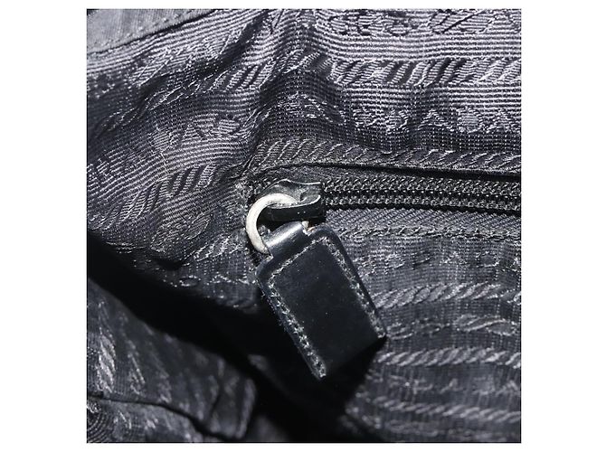 Zaino PRADA Nylon Nero Argento Auth 188430 - vista 26