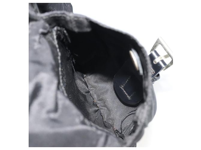 Zaino PRADA Nylon Nero Argento Auth 188430 - vista 28