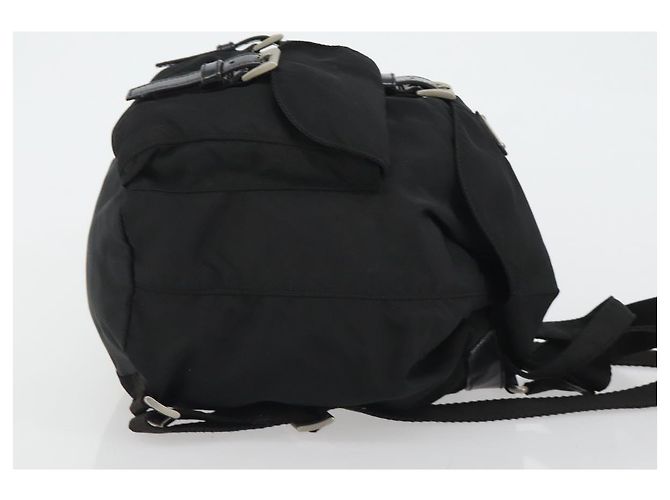 Zaino PRADA Nylon Nero Argento Auth 188430 - vista 3