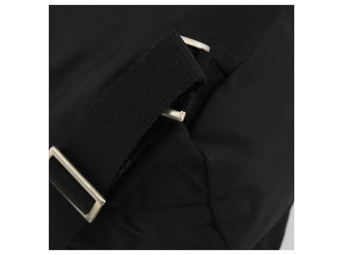 Zaino PRADA Nylon Nero Argento Auth 188430 - vista 9