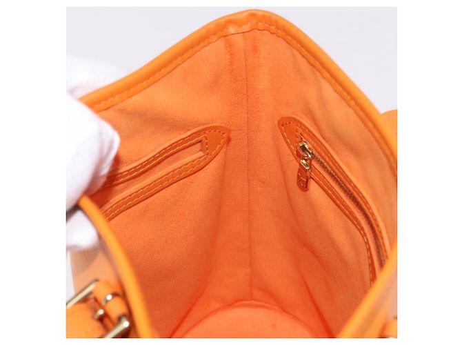 Borsa a Spalla LOUIS VUITTON Epi Bucket PM Arancione Mandarin M5899H LV Auth 191260V Grigio - vista 21