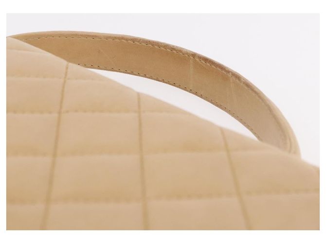 CHANEL Matelasse Hand Bag Lamb Skin Beige Gold CC Auth ka5163V D'oro - vista 15