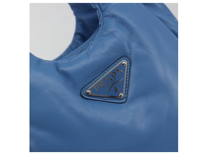 Borsa PRADA in pelle 2way Blu Argento Auth 191476SM - vista 19