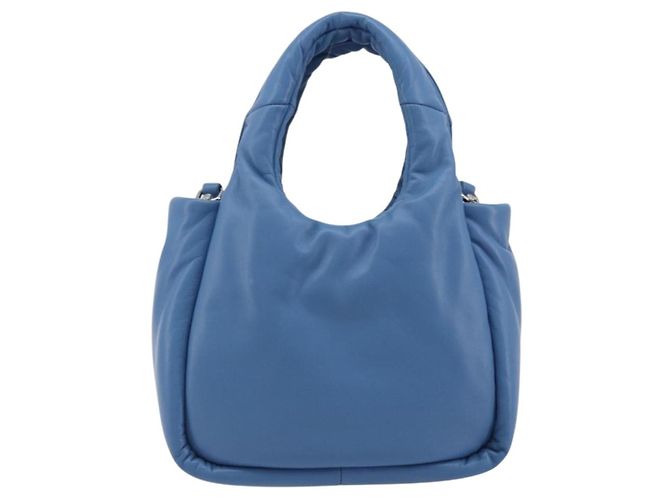 Borsa PRADA in pelle 2way Blu Argento Auth 191476SM - vista 2