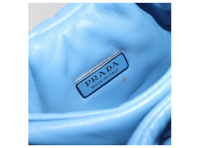 Borsa PRADA in pelle 2way Blu Argento Auth 191476SM - vista 20