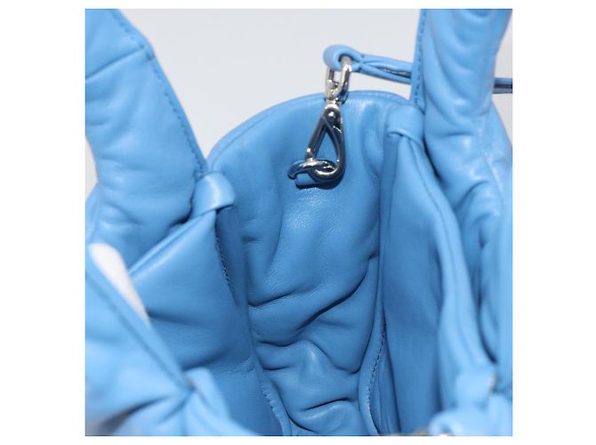 Borsa PRADA in pelle 2way Blu Argento Auth 191476SM - vista 21