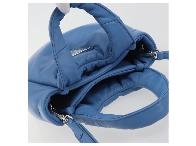 Borsa PRADA in pelle 2way Blu Argento Auth 191476SM - vista 6